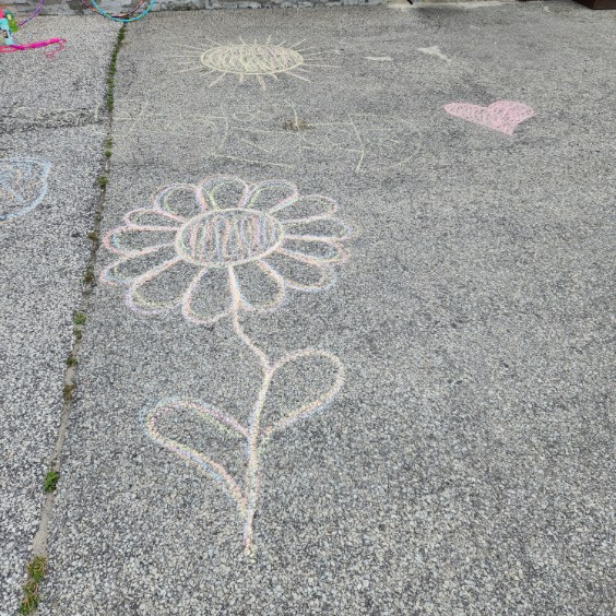 Drawing of a flower created by kids at a summer camp